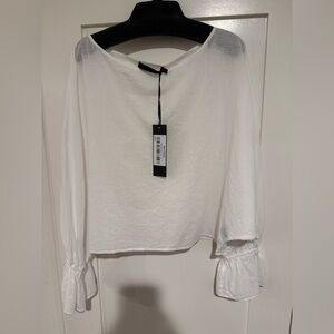 Jenni Kayne “Cape” Blouse with Billowy Sleeves NWT